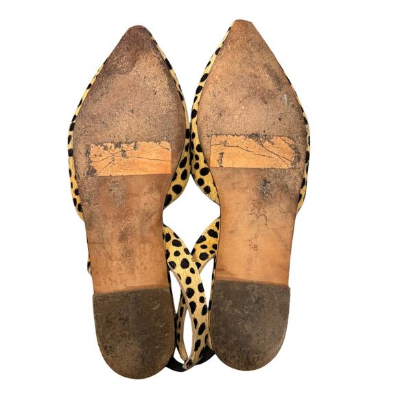Loeffler Randall calf hair leopard print slingback flats, size 9 - Picture 7 of 8